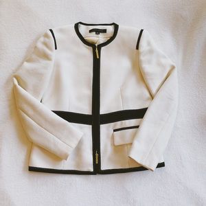 Anne Klein White Tweed Blazer Jacket